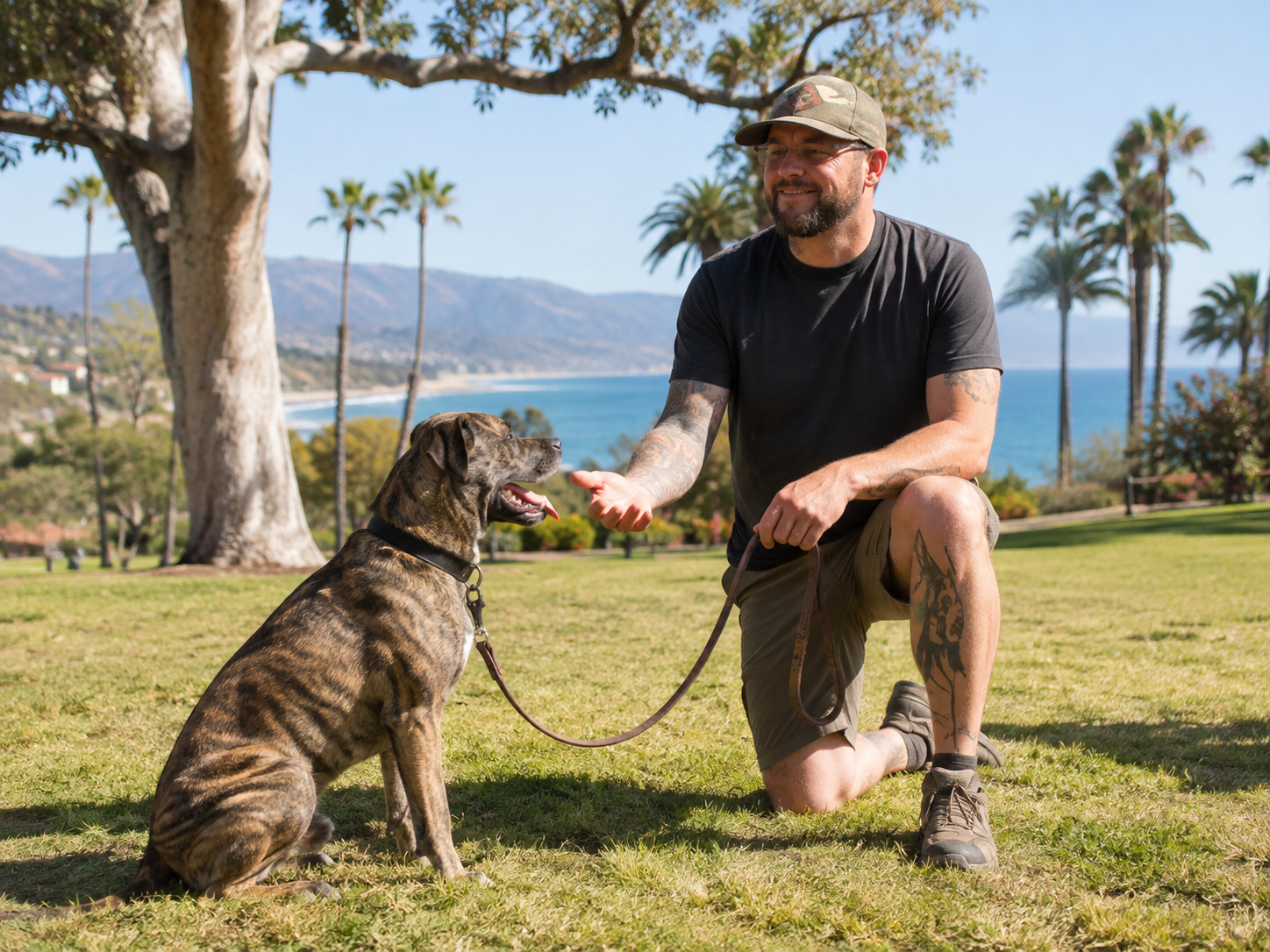Dog being evaluated individually in Santa Barbara