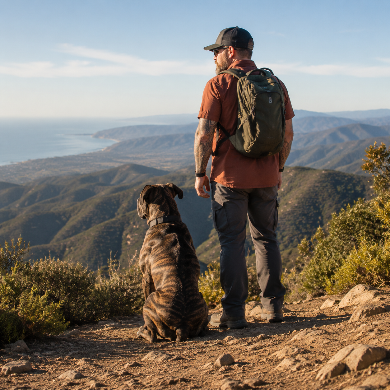 Dog and owner ready for an outdoor adventure