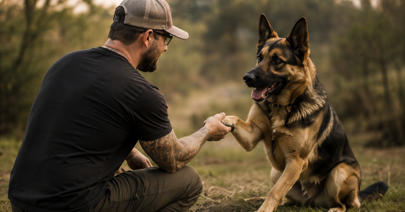 Professional dog training during a structured pack day