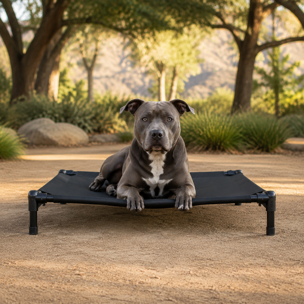 Dog practicing focus and self-control