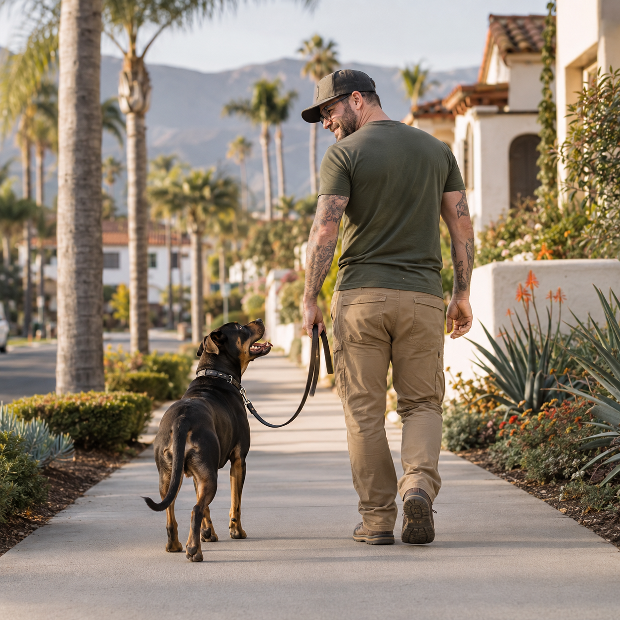 Dog practicing calm everyday walking skills